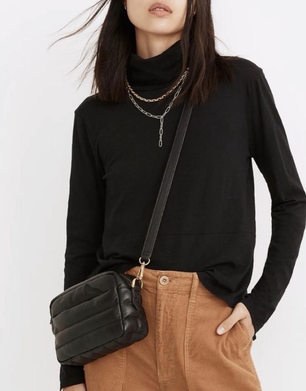 Madewell New With Tags Black Whisper Cotton Turtleneck